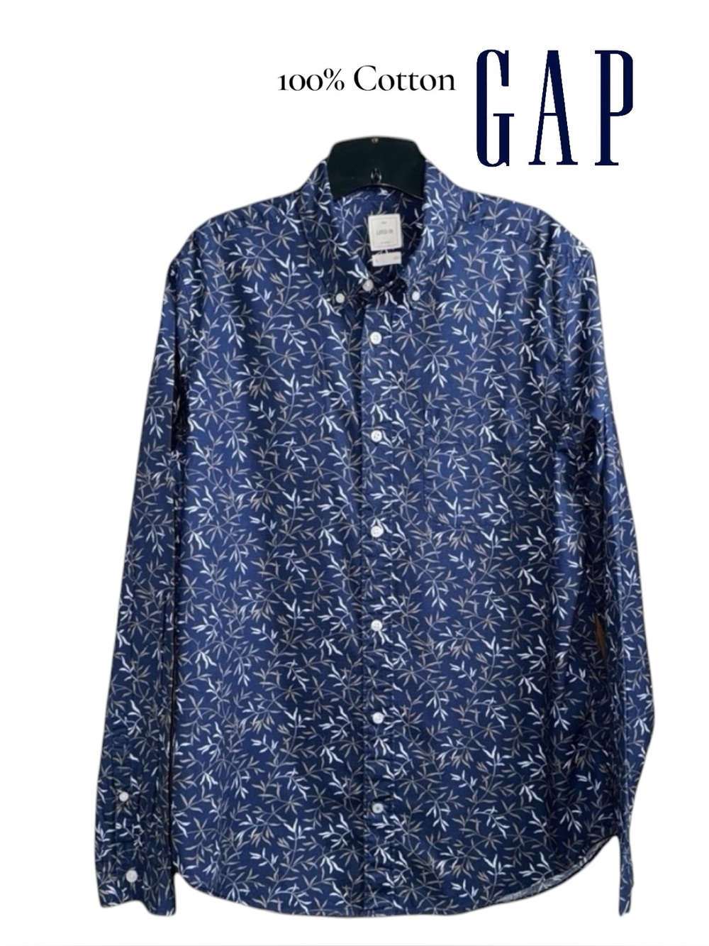 GAP, (EUC) Men’s 100% Cotton Long Sleeve Button Down  Shirt, Size Large